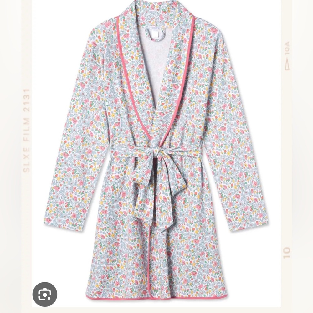 Pima Short Robe in Elizabeth Floral